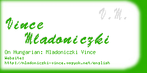 vince mladoniczki business card